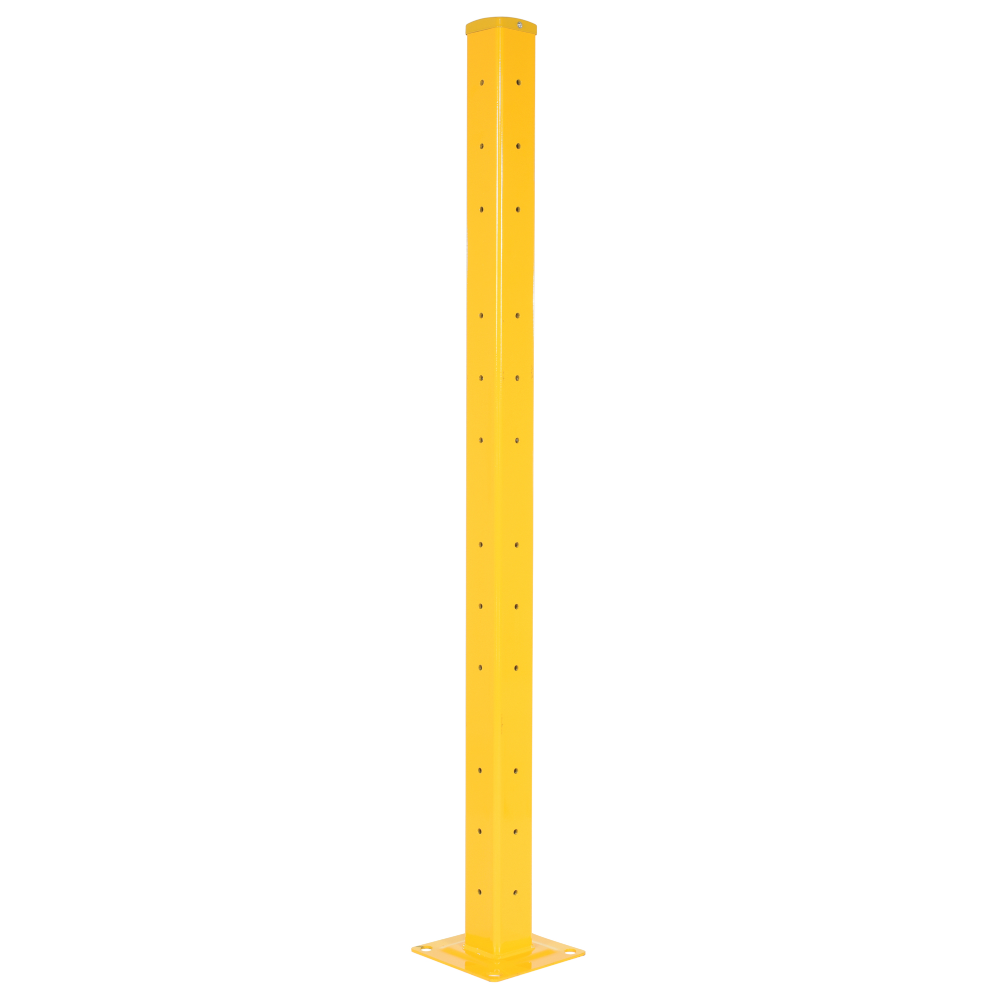 Vestil Ribbed Rigid Bolt-On Post - 9.875in. Length, 3 Ribs, Powder-Coated Yellow, Model# GR-F3R-BO-TP72-YL